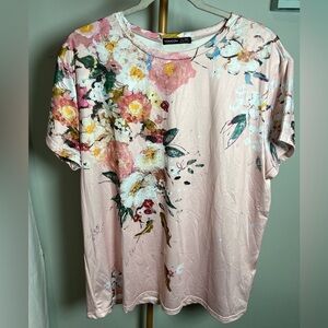 Noracora Pink Floral T-Shirt with Short Sleeves